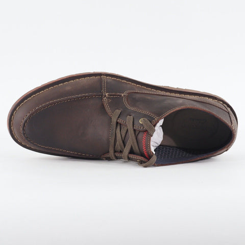 Mens Clarks Vargo Vibe Dark Brown Leather Lace Up Casual Light walking Shoes