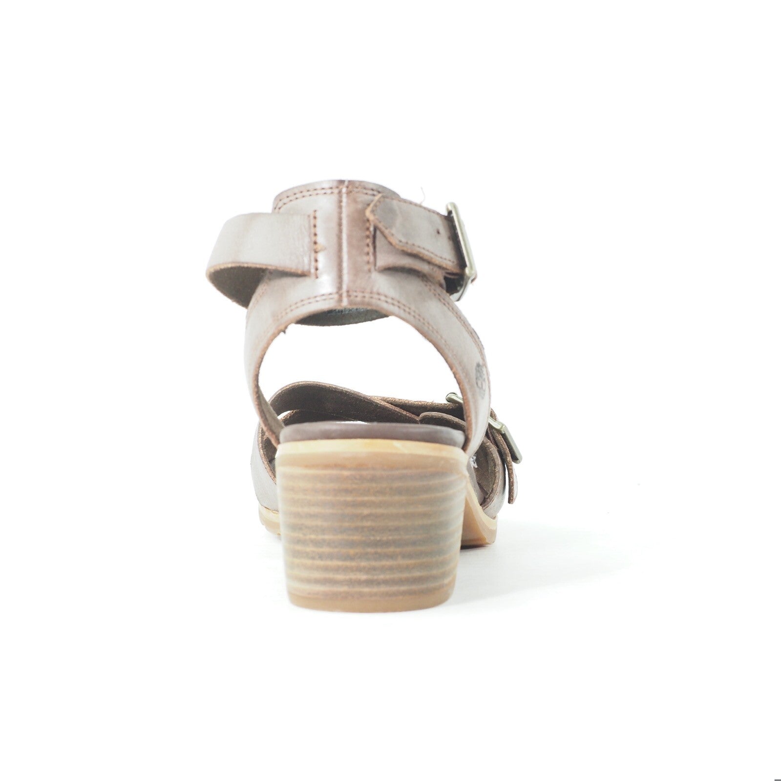 Womens Timberland Barnstead Cross A14BI Dark Brown Leather Buckle Strapy Heels