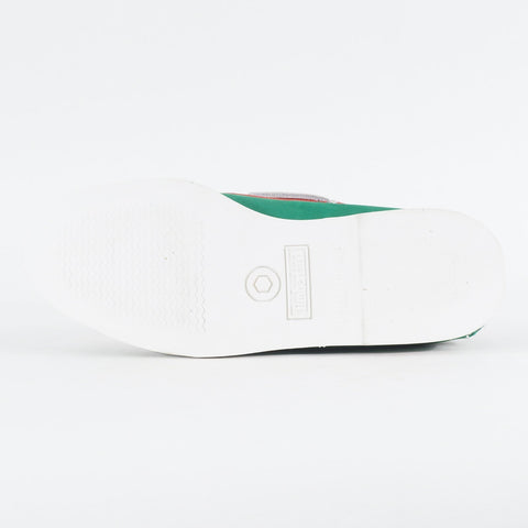 Mens Timberland Classic 2 Eye A1546 Green / Red Leather Laced Casual Boat Shoes