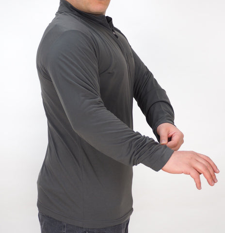 Mens Jack Wolfskin Trail 1801501 Dark Steel Half Zip Longlseeve Light Sweatshirt