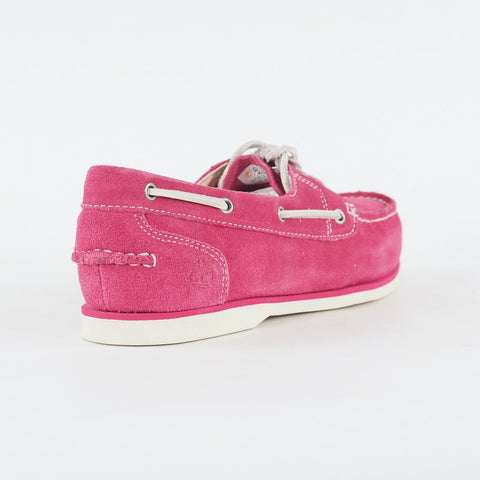 Womens Timberland Classic Unlined A14EI Magenta Leather Lace Casual Boat Shoes