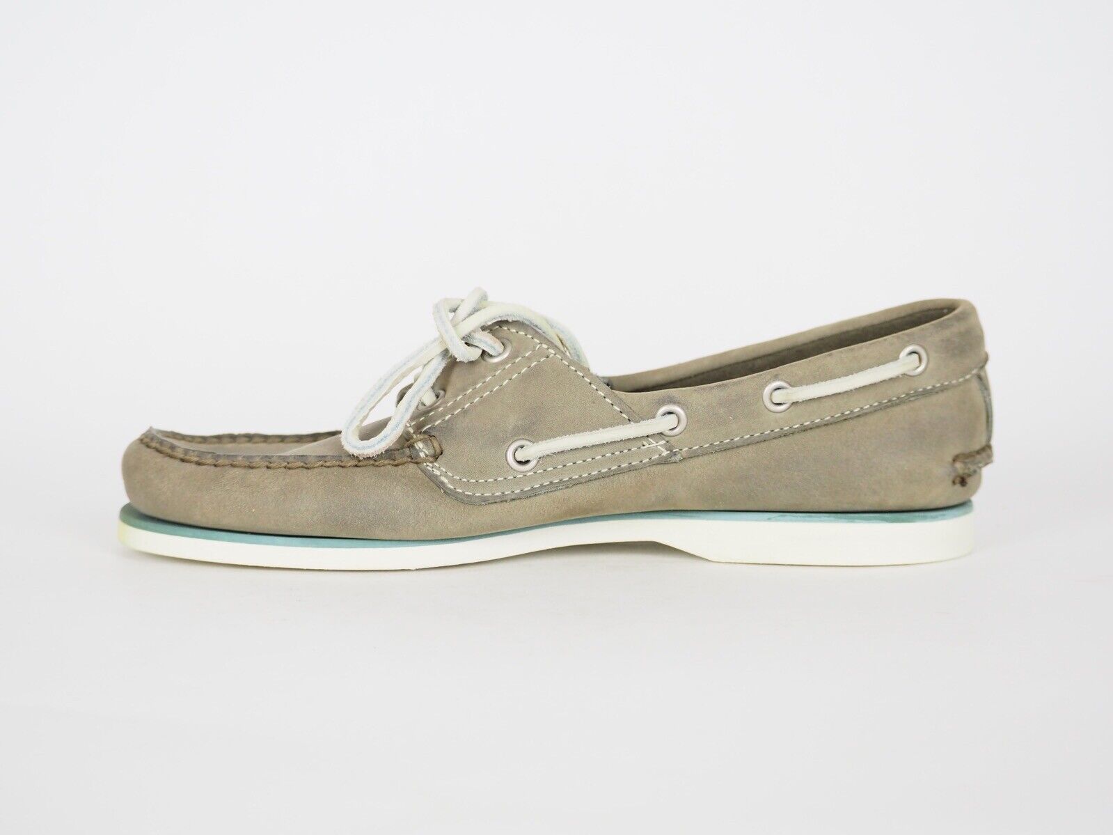Mens Timberland 71513 Grey Leather 2 Eye Boat Shoes UK 7