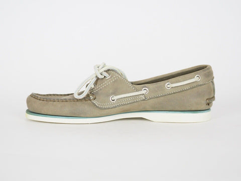 Mens Timberland 71513 Grey Leather 2 Eye Boat Shoes UK 7