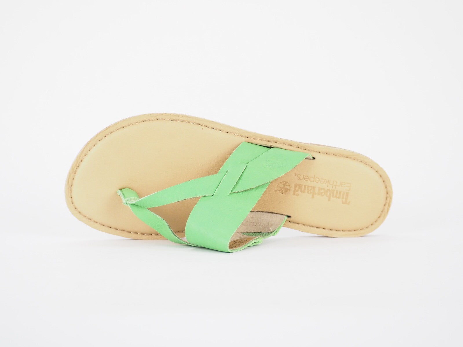 Womens Timberland EK 8166B Light Green Leather Light Summer Thongs Flip Flops