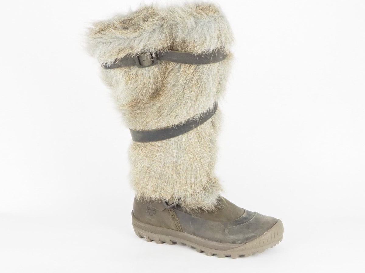 Womens Timberland Mount Holly 3457R Brown Leather Waterproof Fur In Boots