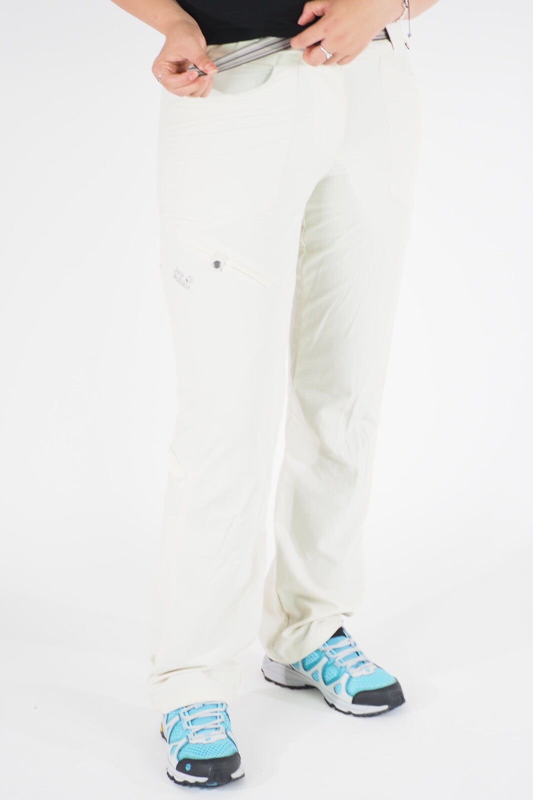 Womens Jack Wolfskin Safari 1503171 White Sand Windproof Stretch Hiking Trousers