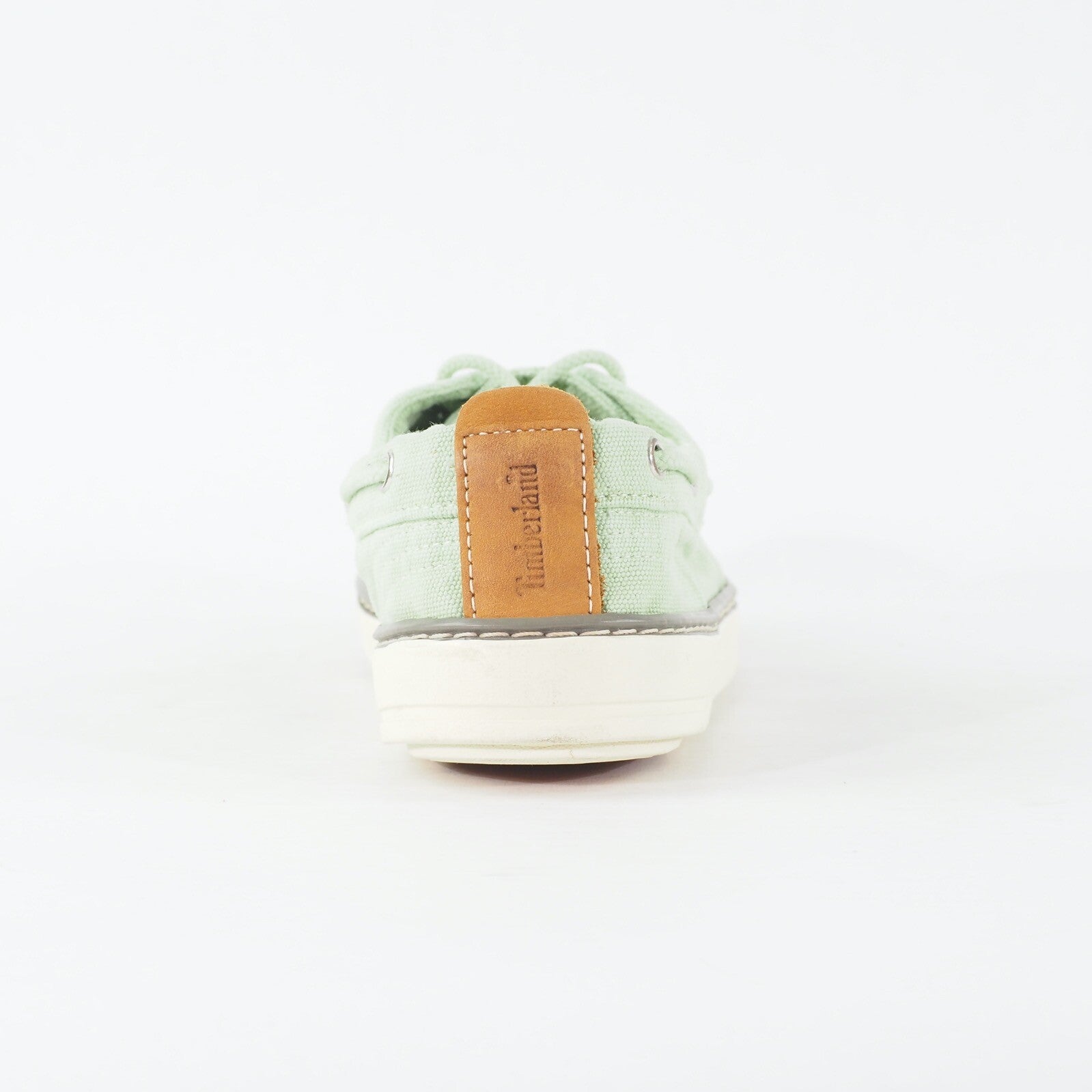 Mens Timberland Hookset A15HI Smoke Green Canvas Lace Up Casual Boat Shoes