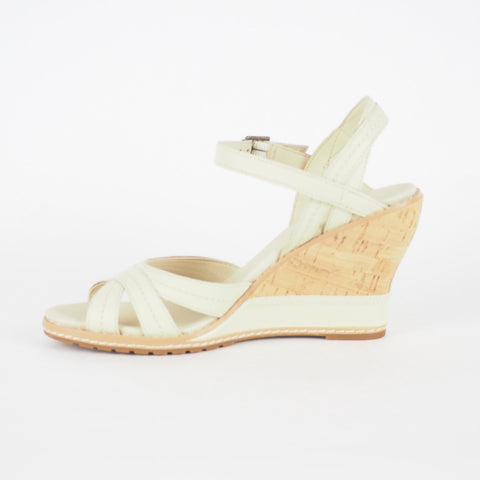 Womens Timberland Maeslin 8045R Beige Leather Summer Shoes Wedge Strappy Sandals