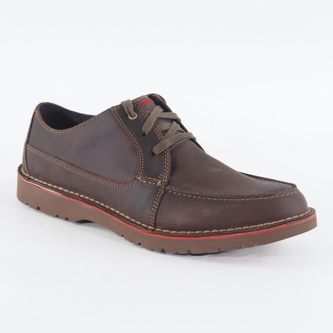 Mens Clarks Vargo Vibe Dark Brown Leather Lace Up Casual Light walking Shoes