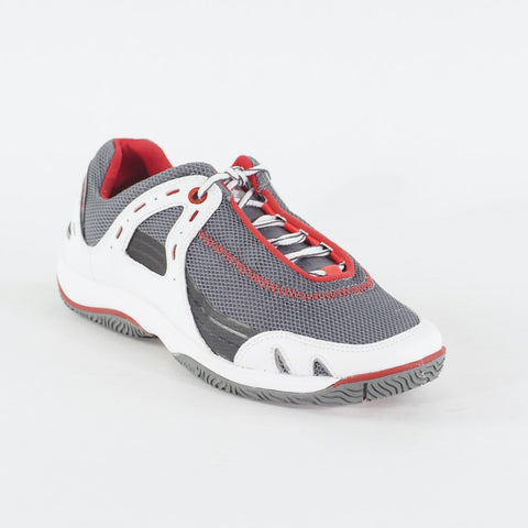 Womens Timberland Ox 27640 White / Grey Leather Fabric Lace Up Sporting Shoes