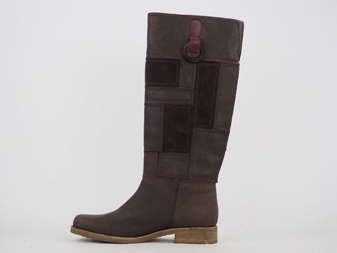 Womens Timberland Stephania 55382 Dark Brow Leather Tall Winter Boots UK 4.5