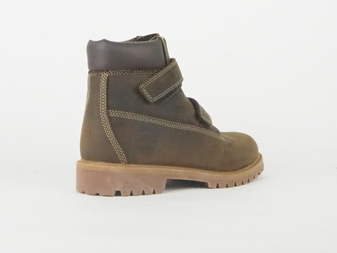 Juniors Timberland Authentic 6 Inch 80906 Brown Leather Strap Boots