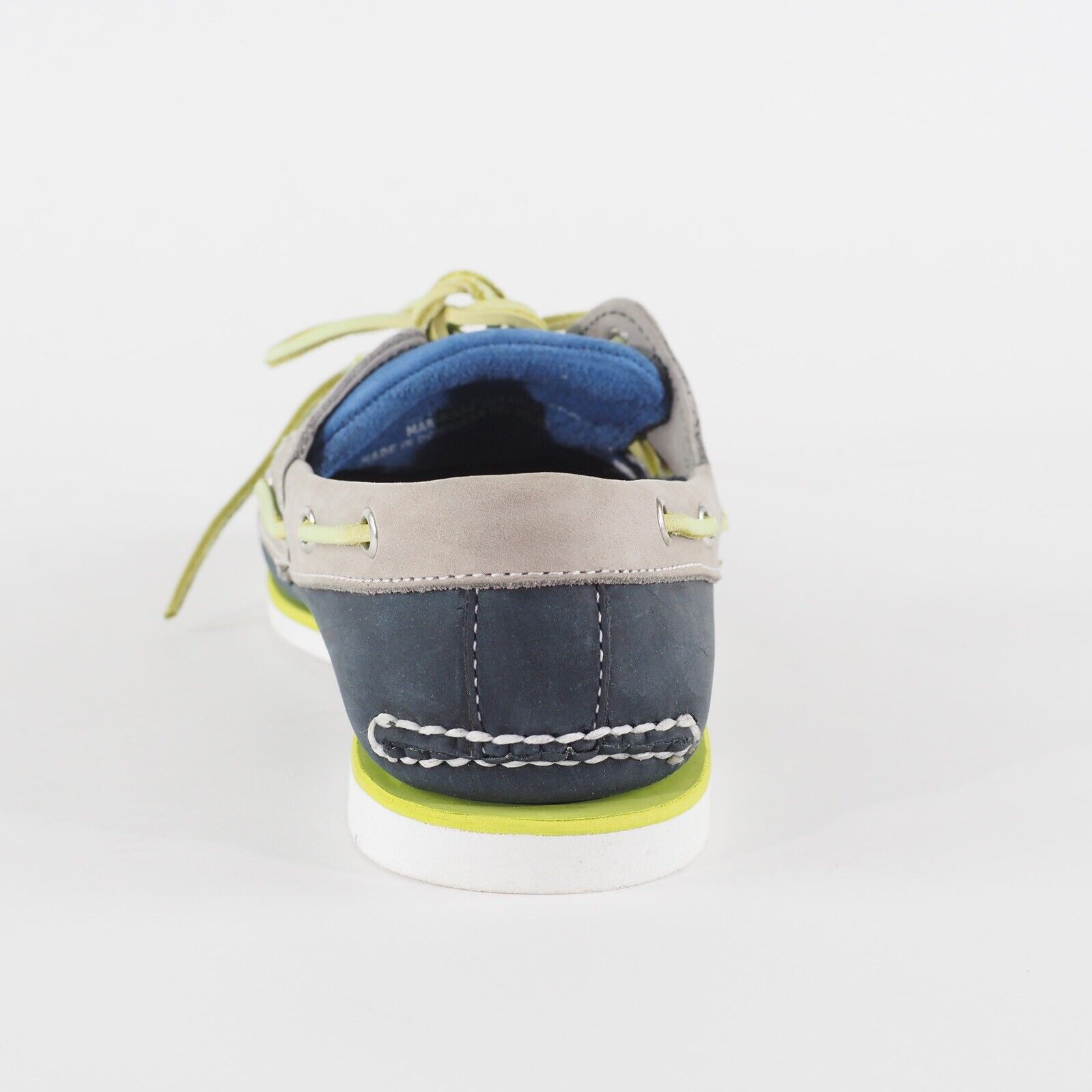 Mens Timberland 2 Eye 6963A Blue Leather Lace Up Boat Casual Walking Shoes