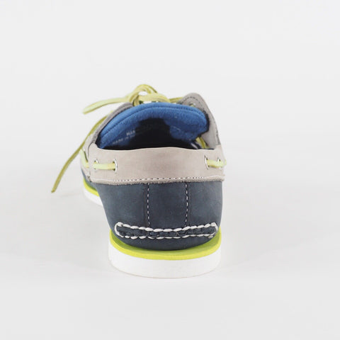 Mens Timberland 2 Eye 6963A Blue Leather Lace Up Boat Casual Walking Shoes