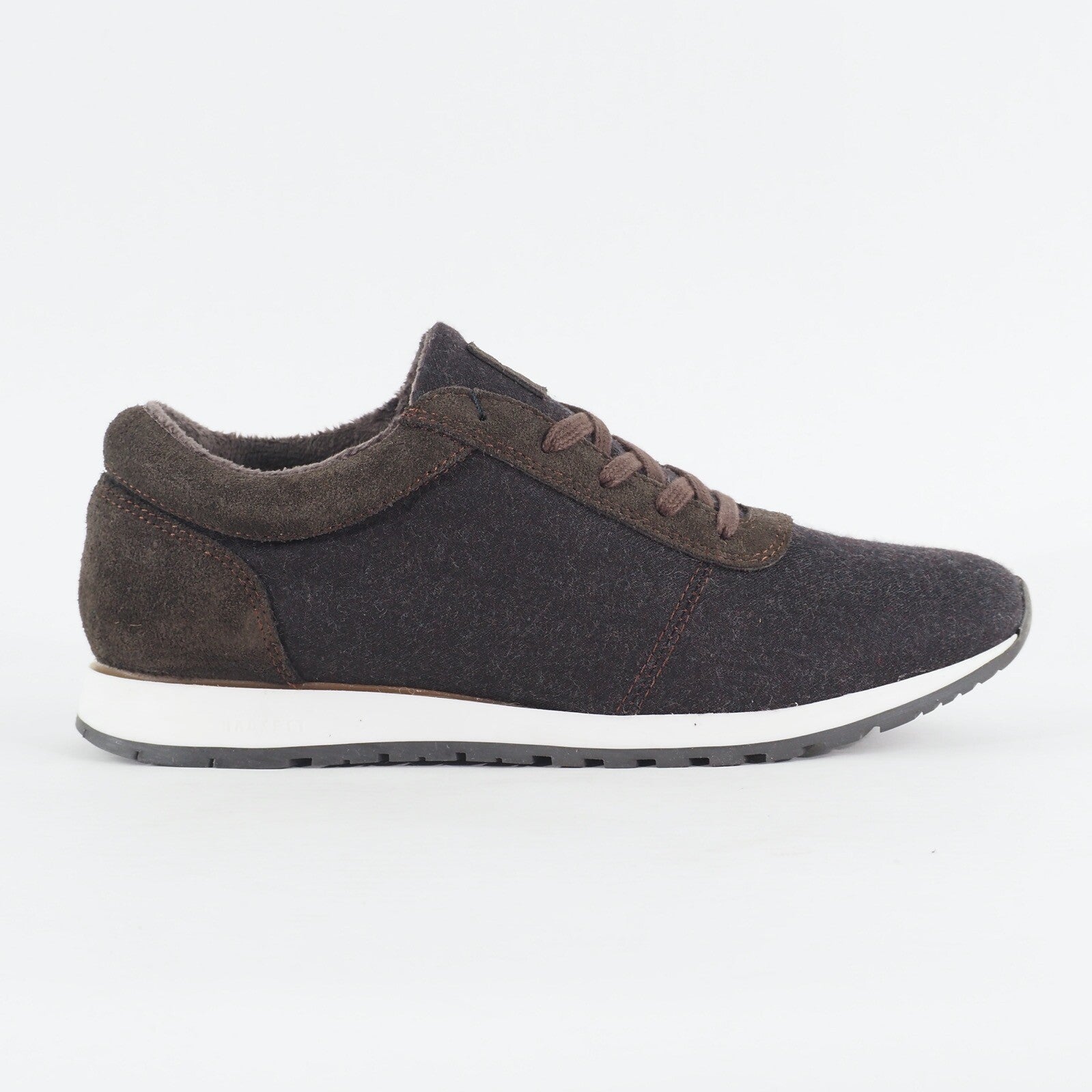 Mens Hackett Fox Run Sole 898DK Dark Brown Lace Up Casual Walking Fabric Shoes