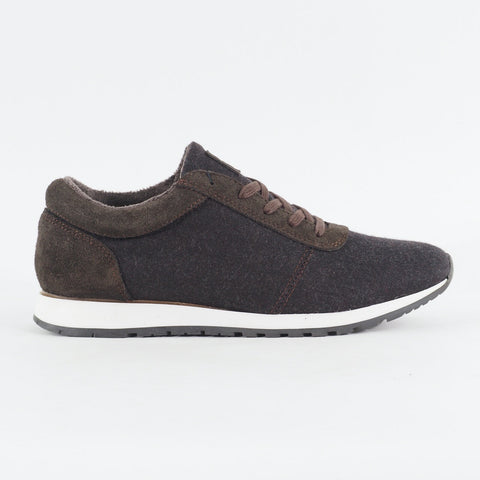 Mens Hackett Fox Run Sole 898DK Dark Brown Lace Up Casual Walking Fabric Shoes