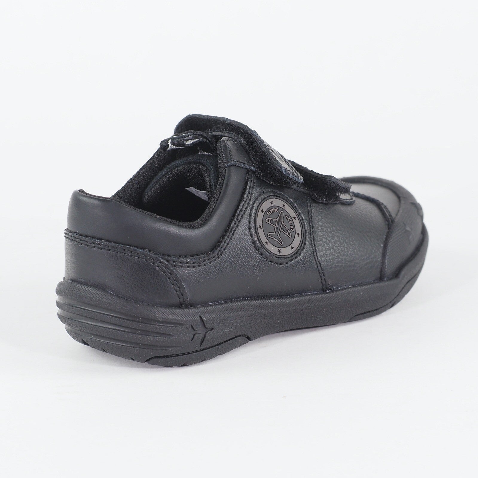 Boys Clarks Jetsky Fun Black Leather Double Strap School Walking Infant Shoes