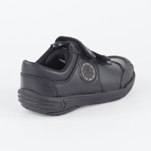 Boys Clarks Jetsky Fun Black Leather Double Strap School Walking Infant Shoes
