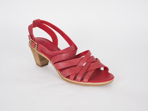 Womens Timberland EK 27690 Red Leather High Heel Summer Casual Strappy Sandals