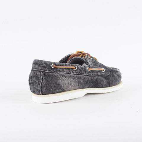 Mens Timberland Classic 6751B Grey Denim Lace Up Casual Boat Shoes