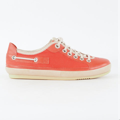 Womens Timberland Vintera Ox 16686 Red Leather Canvas Lace Up Casual Shoes