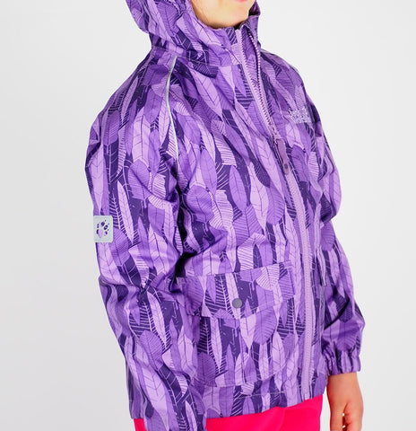 Girls Jack Wolfskin Conkers 1603602 Wisteria All Over Print Waterproof Jacket