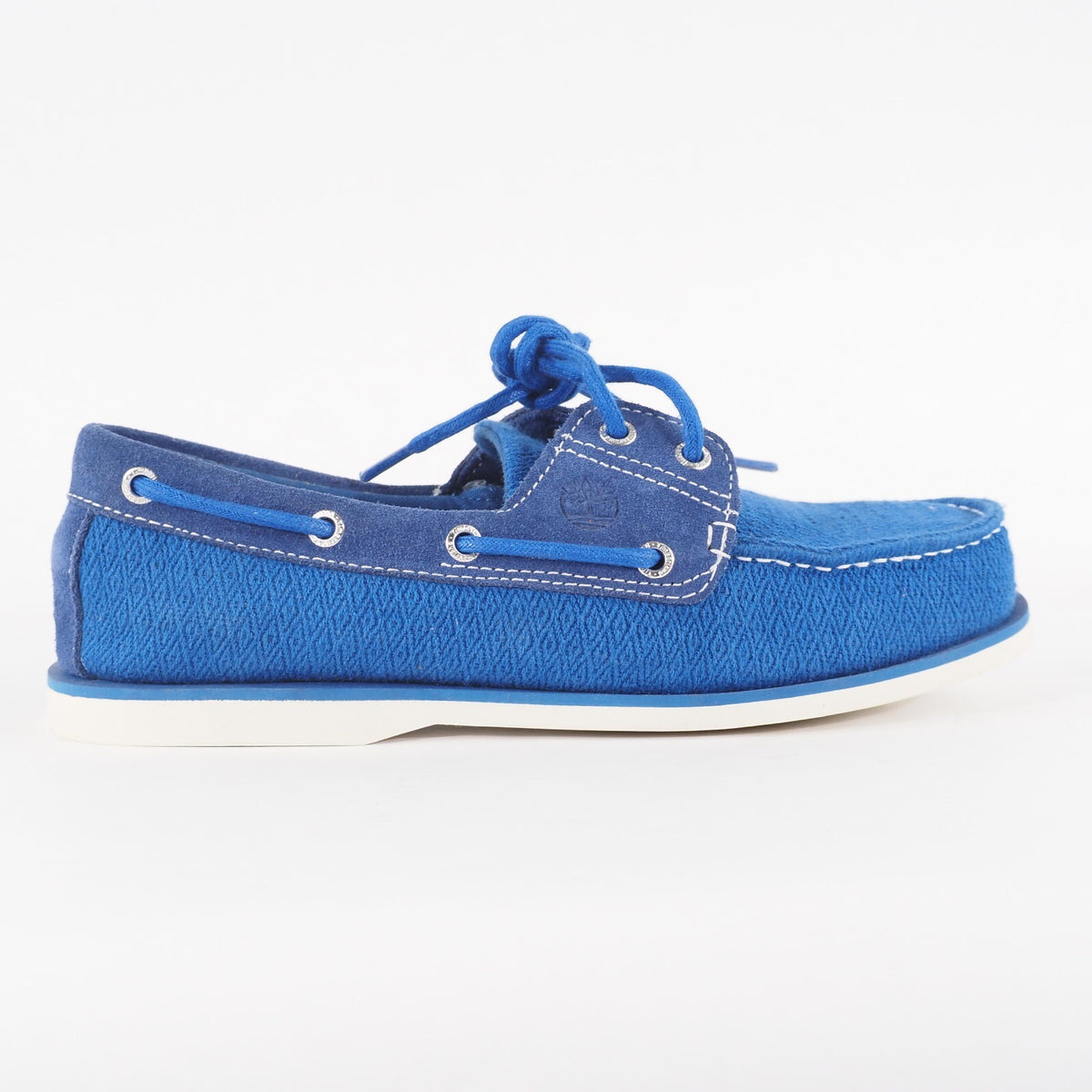 Mens Timberland Classic A16O4 Fabric And Suede Blue Lace Up Casual Boat Shoes