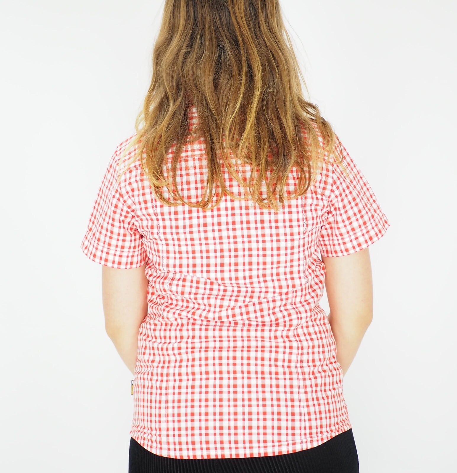 Womens Jack Wolfskin 1401641 Flaming Red Fire Light Checks Shortsleeve Shirt