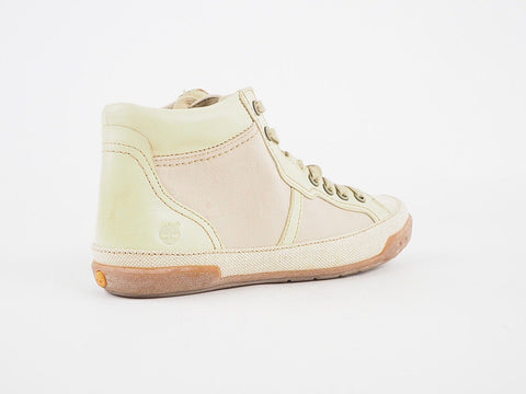 Womens Timberland Northport 3964R Cream Leather Fabric Lace Up Chukka Shoes