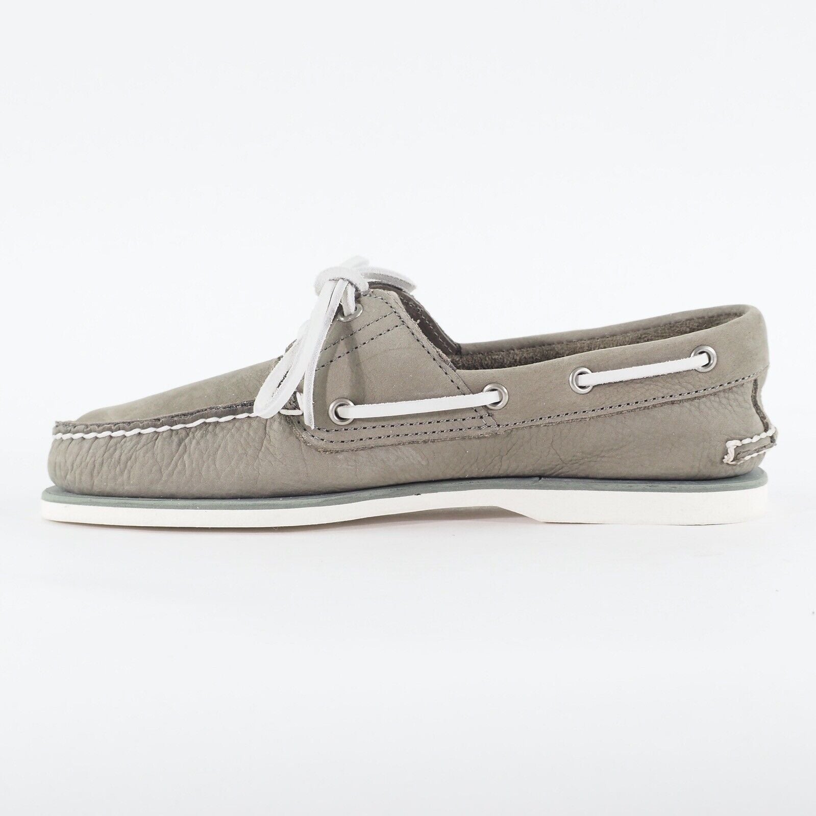 Mens Timberland Classic A21J7 Medium Grey Leather Lace Up Casual Boat Shoes