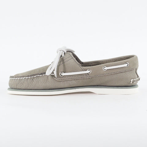 Mens Timberland Classic A21J7 Medium Grey Leather Lace Up Casual Boat Shoes
