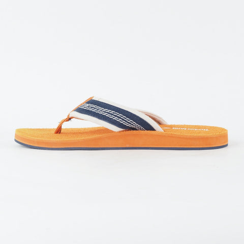 Mens Timberland Dunes Flip-Flop A13ZL Orange Navy Leather Thong Flip Flop