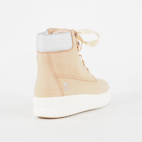 Womens Timberland 6 Inch Ankle A1R70 Beige Leather Lace Up Casual Walking Boots