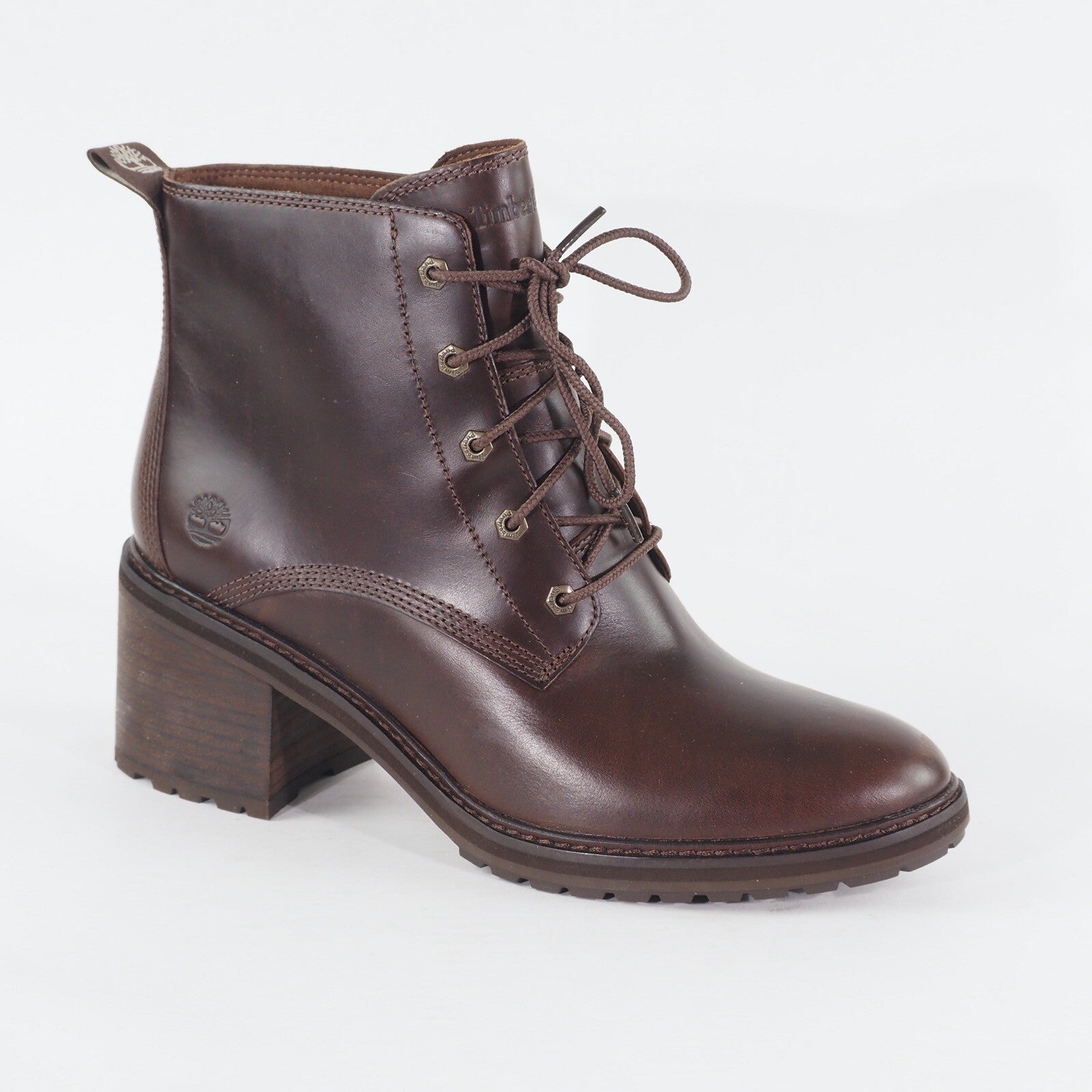 Womens Timberland Sienna High A21CY Brown Leather Lace Up Casual Ankle Boots