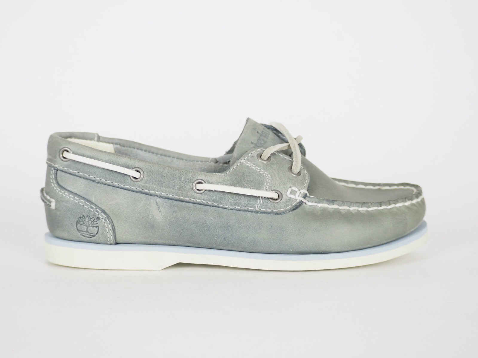 Womens Timberland EK Classic 2 Eye 3944R Blue Leather Boat Shoes UK 4