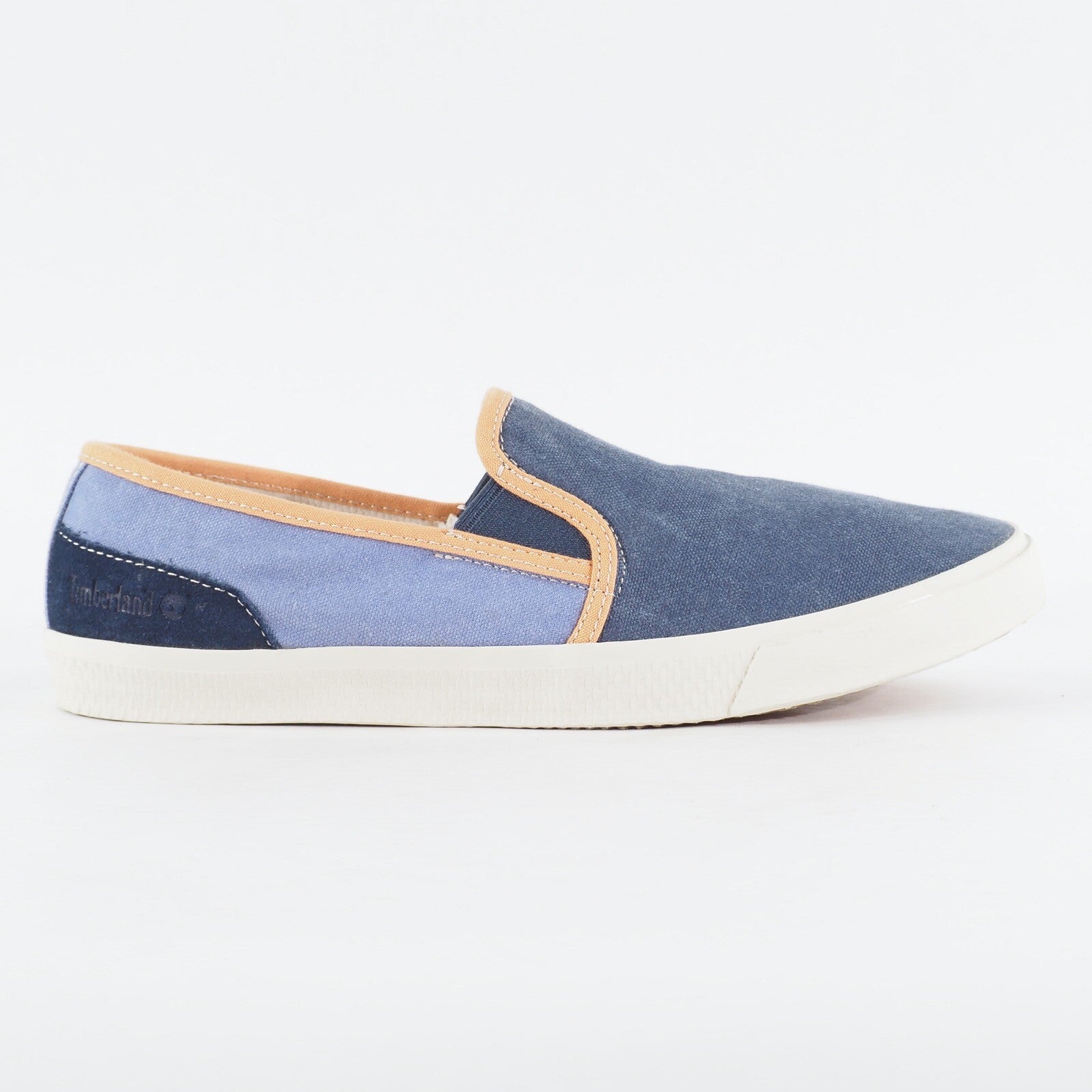Mens Timberland Hookset Wash 9118B Light Blue Navy Canvas Slip On Casual Shoes