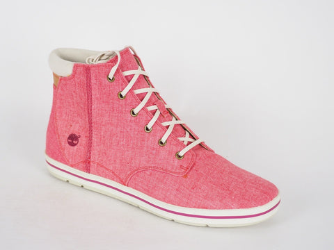 Womens Timberland EK Casco Bay Canvas 8947A Casual Pink Lace Up Chukka Boots