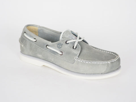 Junior Girls Timberland 2 Eye 4690R Grey Leather Boat Shoes UK 5