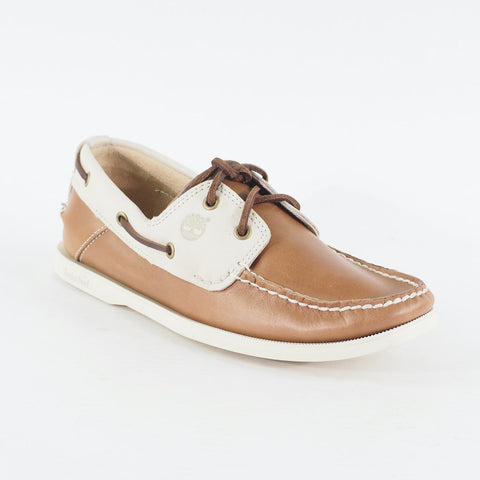 Mens Timberland Heritage 2 Eye Boat A13IC Brown Leather Lace Casual Boat Shoes