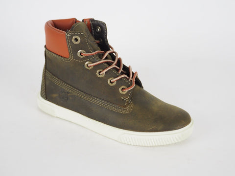 Boys Timberland Groveton 6 Inch 6789R Brown Leather Zip Up Chukka Boots