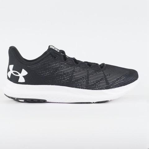 Mens Under Armour Charged S Swift Black Mesh Running Lace Up Sports Trainers