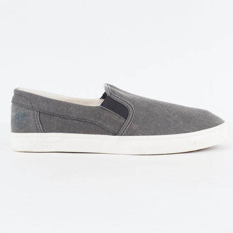 Mens Timberland Newport Bay A18IS Medium Grey Slip On Canvas Casual Shoes
