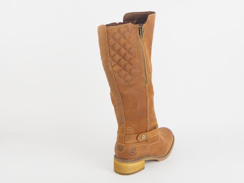 Womens Timberland Classic Hight Top 1617RW Leather Tan Ladies Zip Side Boots