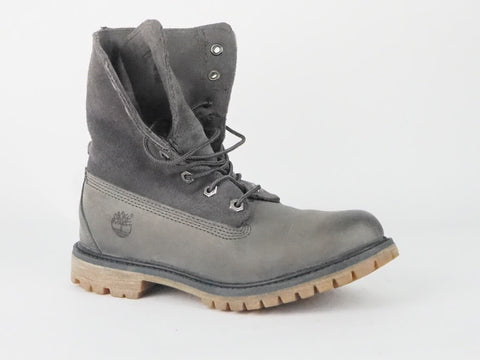 Womens Timberland Roll Top 8308A Grey Leather Lace Up Boots