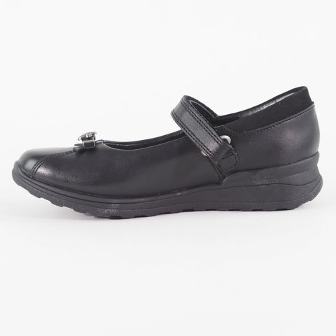 Girls Clarks Mariel Wish Black Leather Leader One Strap School Walking Shoes
