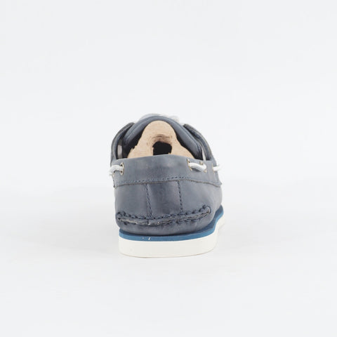 Mens Timberland Classic 2 Eyed 29588 Navy Blue Leather Lace Up Casual Boat Shoes