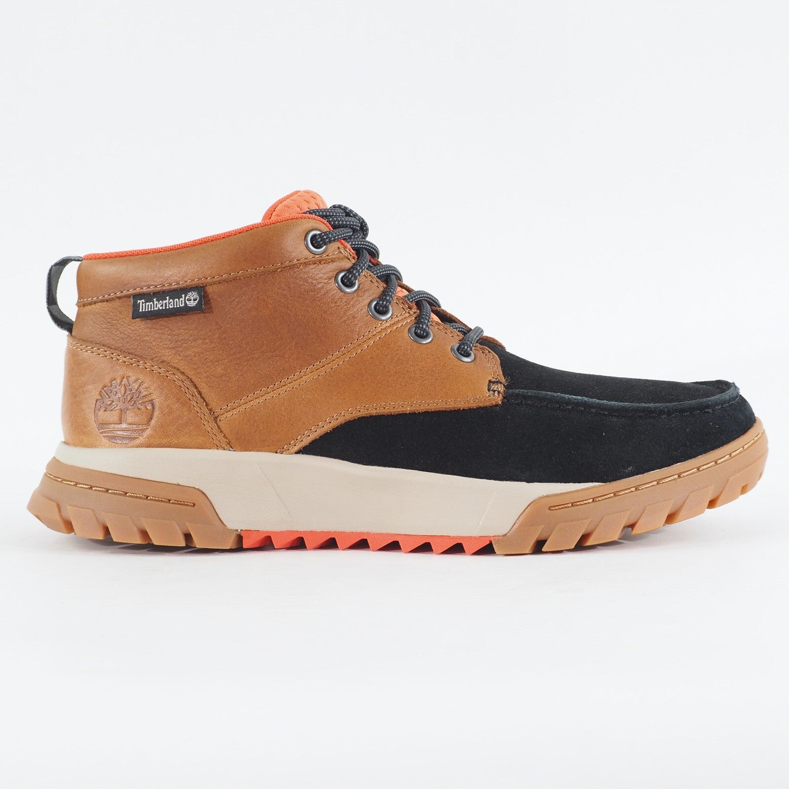 Mens Timberland Boulder Trail Chukka A41AT Black Suede Wheat Leather Lace Boots