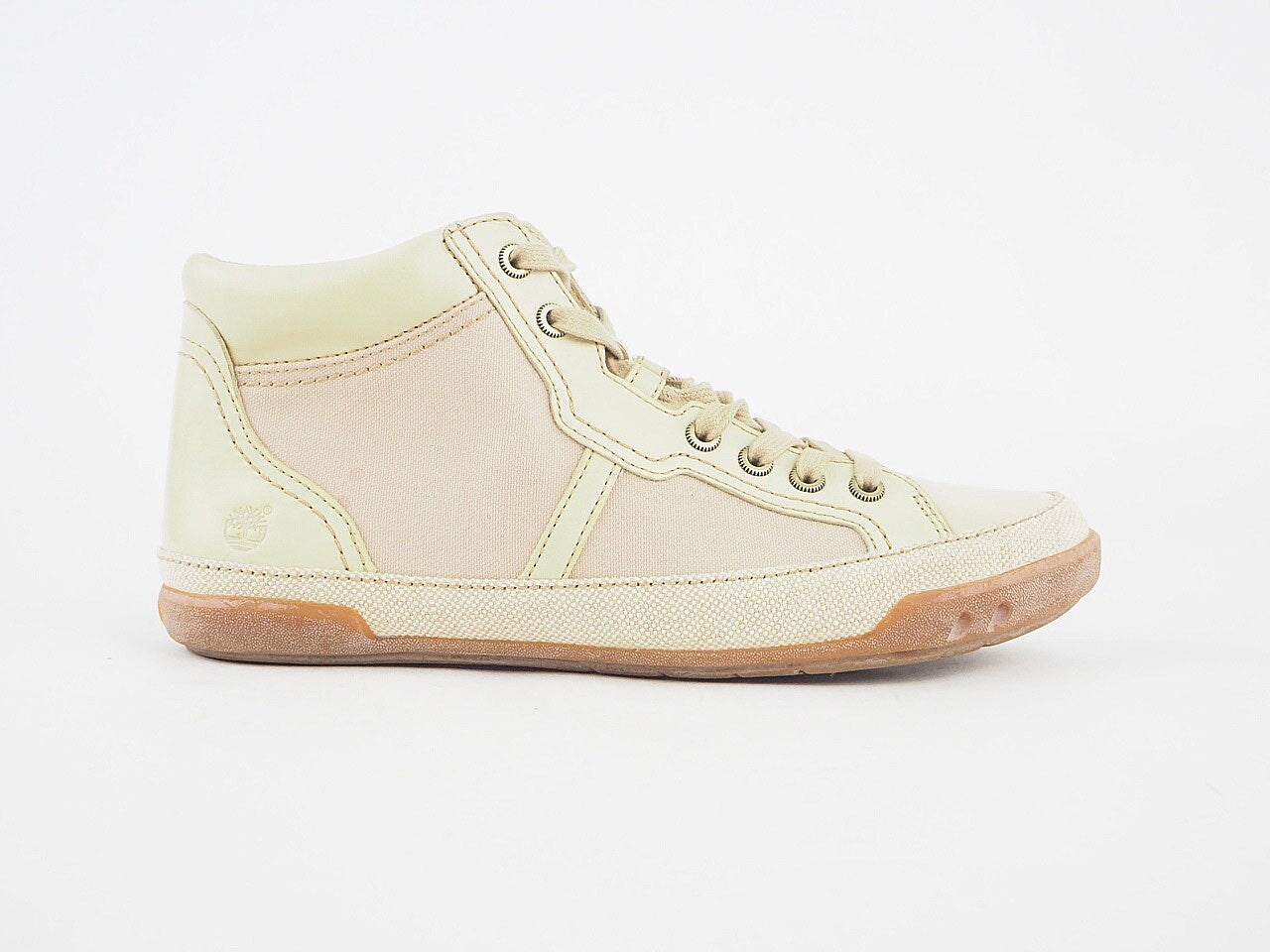 Womens Timberland Northport 3964R Cream Leather Fabric Lace Up Chukka Boots