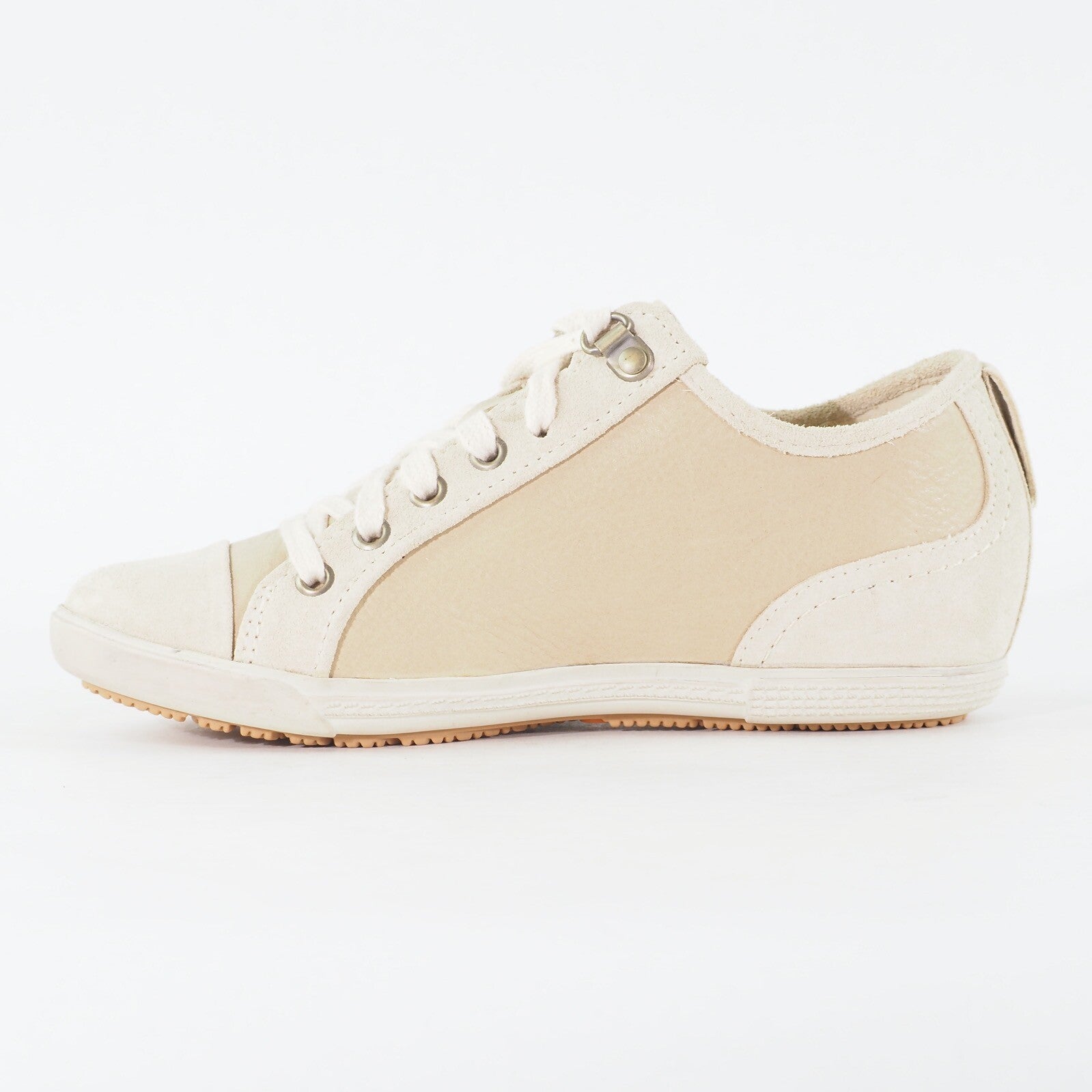Womens Timberland Ballard Ox 3848R Cream Leather Lace Up Low Top Casual Shoes
