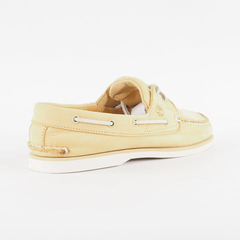 Mens Timberland Classic 2 Eye A1LKO Light Yellow Leather Lace Casual Boat Shoes